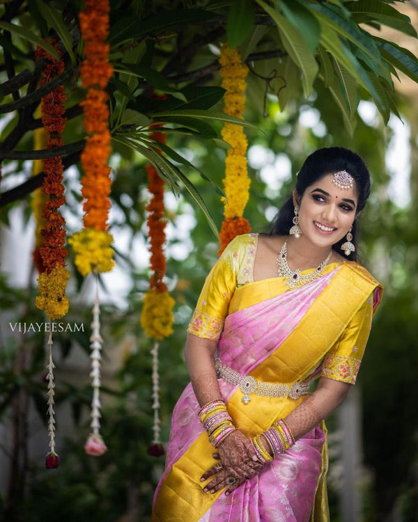 Pink Kanjivaram Silk Saree | Ethnic Wear for Women