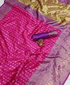 Pink Kanjivaram Silk Saree | Traditional Zari Weave