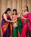 Pink Kanjivaram Silk Saree | Traditional Zari Weave