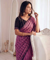 Pink Mirror Work Saree with Floral Embroidery Border | RD HEMANI
