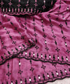 Pink Mirror Work Saree with Floral Embroidery Border | RD HEMANI