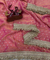 Pink Moss Satin Saree with Maharani Big Border | RD PRIYA