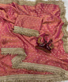 Pink Moss Satin Saree with Maharani Big Border | RD PRIYA