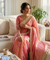 Pink Moss Satin Saree with Maharani Big Border | RD PRIYA