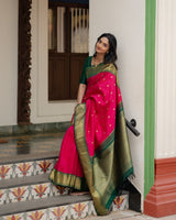 Pink Paithani Silk Saree | Bridal & Festive Wear