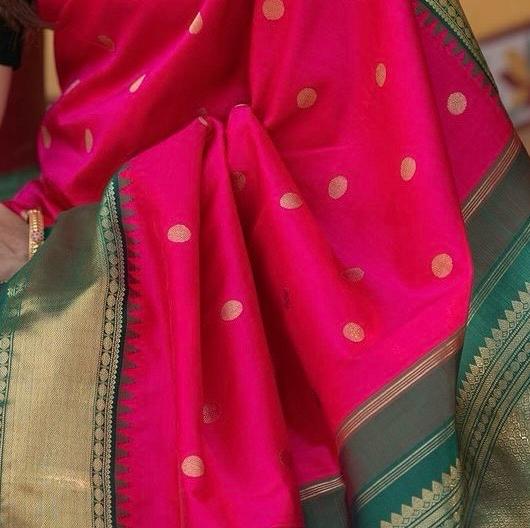 Pink Paithani Silk Saree | Bridal & Festive Wear