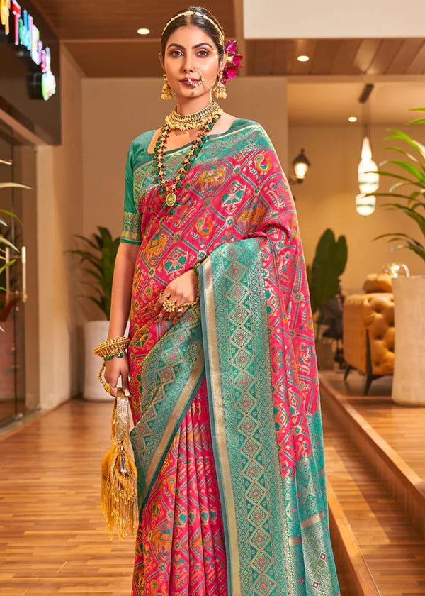 Pink Paithani Silk Saree | Festive & Party Wear detail view