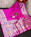 Pink Paithani Silk Saree | Traditional Wedding Wear