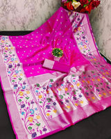Pink Paithani Silk Saree | Traditional Wedding Wear