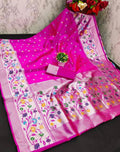 Pink Paithani Silk Saree | Traditional Wedding Wear