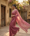 Pink Rangoli Crush Saree with Sequin Bits Blouse | RD VIAANA