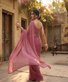 Pink Rangoli Crush Saree with Sequin Bits Blouse | RD VIAANA