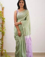 Pista Cotton Saree | Ethnic Wear for Women