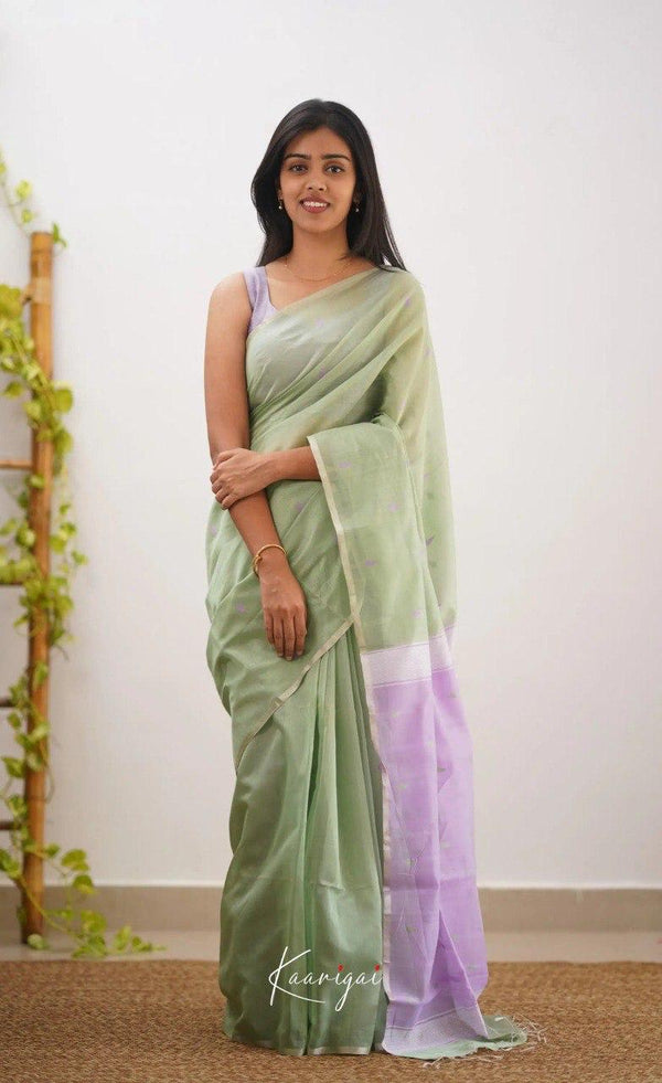 Pista Cotton Saree | Ethnic Wear for Women detail view
