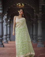 Pista Cotton Saree | Ethnic Wear for Women