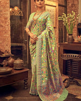 Pista Cotton Saree | Festive & Party Wear