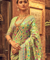 Pista Cotton Saree | Festive & Party Wear