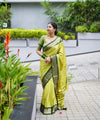 Pista Green Banarasi Silk Saree | Wedding & Reception Wear