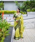 Pista Green Banarasi Silk Saree | Wedding & Reception Wear