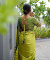 Pista Green Banarasi Silk Saree | Wedding & Reception Wear