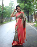 Pista Jacquard Silk Saree | Ethnic Wear for Women