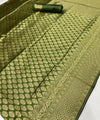 Pista Jacquard Silk Saree | Rich Zari Border Saree