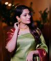 Pista Jacquard Silk Saree | Rich Zari Border Saree