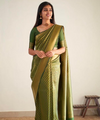 Pista Jacquard Silk Saree | Rich Zari Border Saree