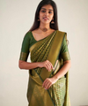 Pista Jacquard Silk Saree | Rich Zari Border Saree