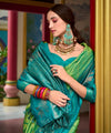 Pista Jacquard Silk Saree | Wedding & Festive Wear