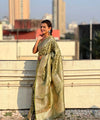 Pista Jacquard Silk Saree | Wedding & Reception Wear