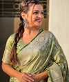 Pista Jacquard Silk Saree | Wedding & Reception Wear