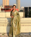 Pista Jacquard Silk Saree | Wedding & Reception Wear