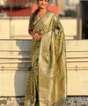 Pista Jacquard Silk Saree | Wedding & Reception Wear