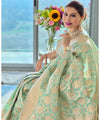 Pista Kanjivaram Silk Saree | Bridal & Festive Wear