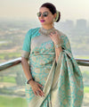 Pista Kanjivaram Silk Saree | Bridal & Festive Wear