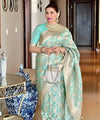 Pista Kanjivaram Silk Saree | Bridal & Festive Wear