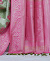 Pista Kanjivaram Silk Saree | Festival & Ceremony Wear