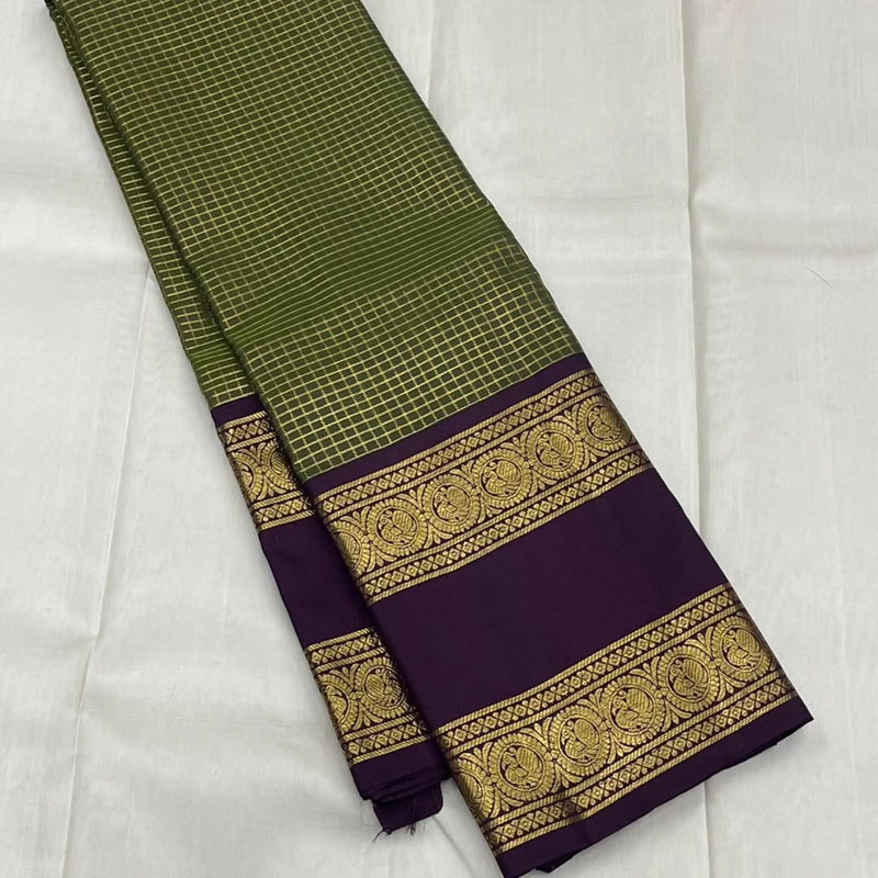 Pista Kanjivaram Silk Saree | Festive & Party Wear