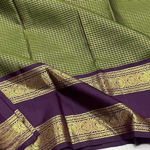 Pista Kanjivaram Silk Saree | Festive & Party Wear