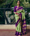 Pista Paithani Silk Saree | Festival & Ceremony Wear