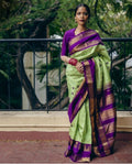 Pista Paithani Silk Saree | Festival & Ceremony Wear