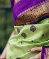 Pista Paithani Silk Saree | Festival & Ceremony Wear