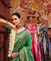 Pista Paithani Silk Saree | Peacock Motif Zari Pallu