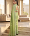 Pista Satin Saree with Zari Weaving & Siroski Border | RD TANISHKA