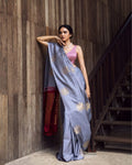 Powder Blue Banarasi Silk Saree | Ethnic Wear for Women