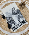 Premium Elephant Print Linen Cotton Saree - White | Daily Wear & Festive Wear