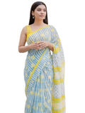 Premium Floral Printed Linen Cotton Saree - Multi | Daily Wear & Festive Wear