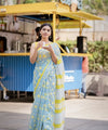 Premium Floral Printed Linen Cotton Saree - Multi | Daily Wear & Festive Wear