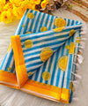 Premium Floral Printed Linen Cotton Saree - Multi | Daily Wear & Festive Wear